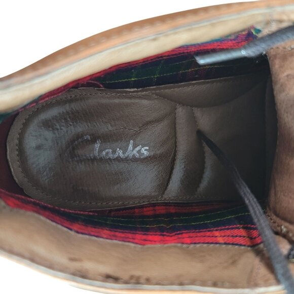 Clarks Mens Boots Brown Size 9.5M Bonitto Mid Leather Lace Up Ankle Style 34108 - Picture 9 of 11